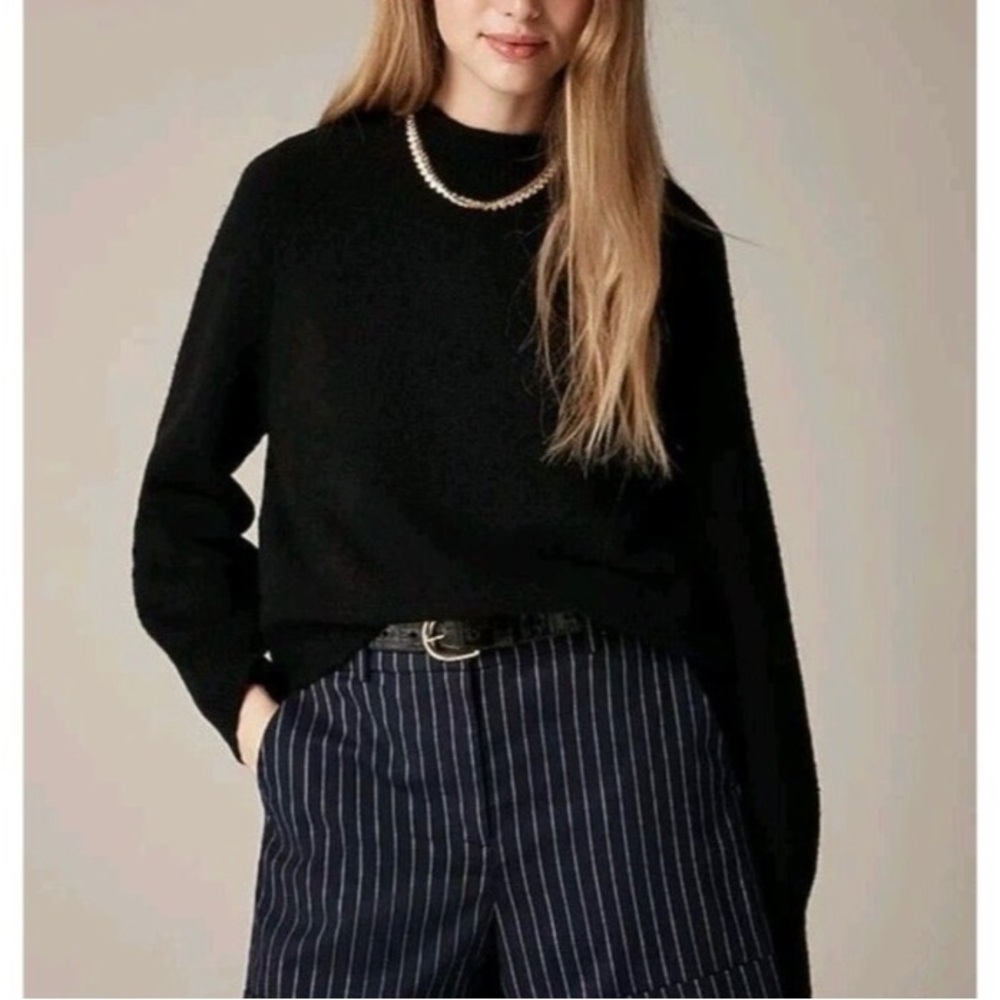 J. Crew Black Rollneck Oversized Sweater Alpaca/Wool Blend